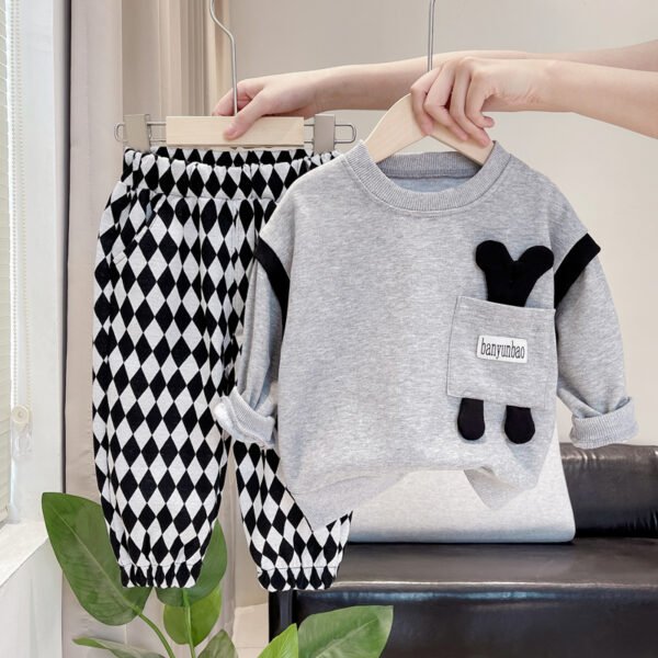 shell.love cartoon solid letter plaid girls outfits kids (3)