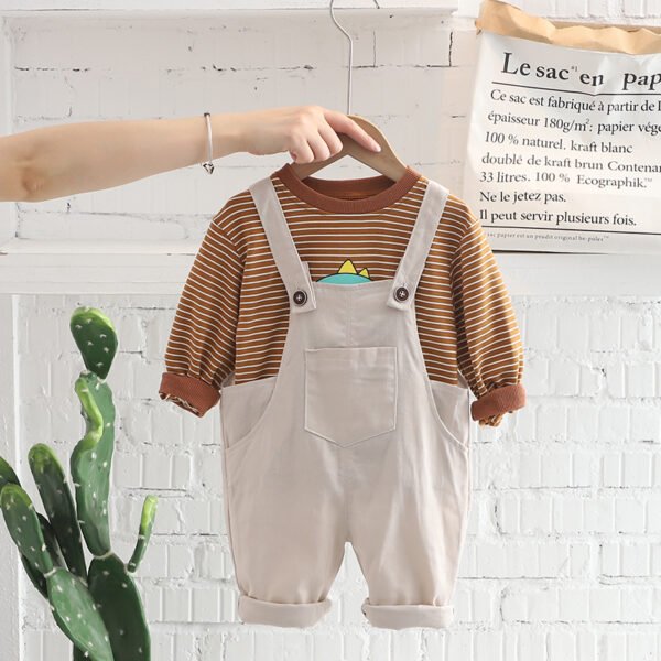 shell.love cartoon striped suspender boys clothing kids (6)