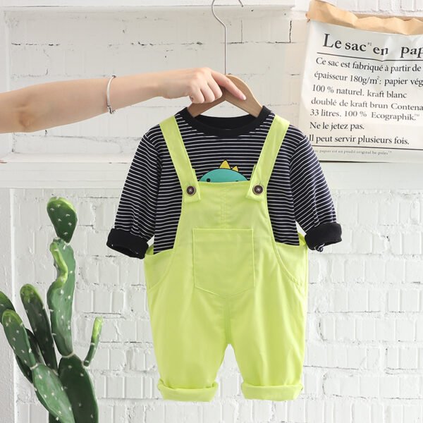 shell.love cartoon striped suspender boys clothing kids (7)