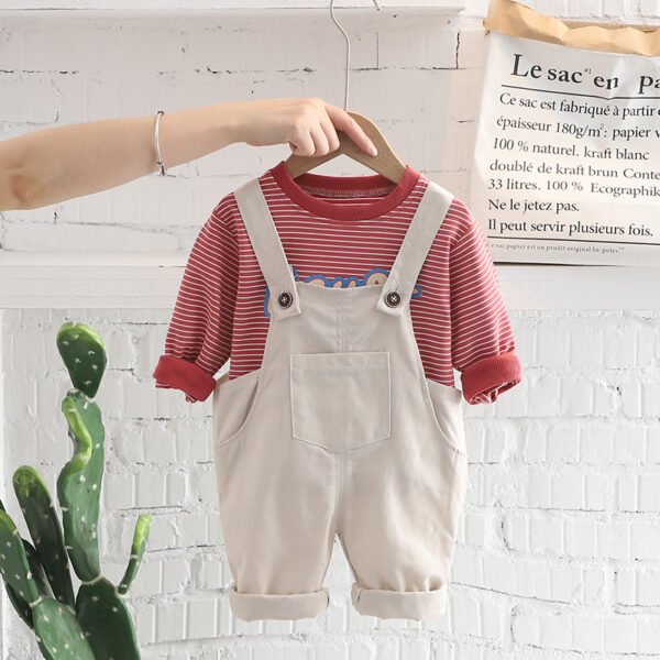 shell.love cartoon striped suspender boys clothing kids (9)