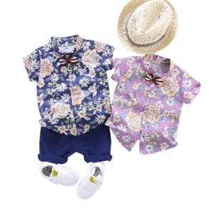 shell.love floral shirt solid shorts boys clothing kids (1)