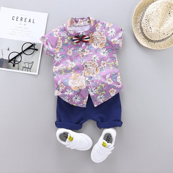 shell.love floral shirt solid shorts boys clothing kids (1)