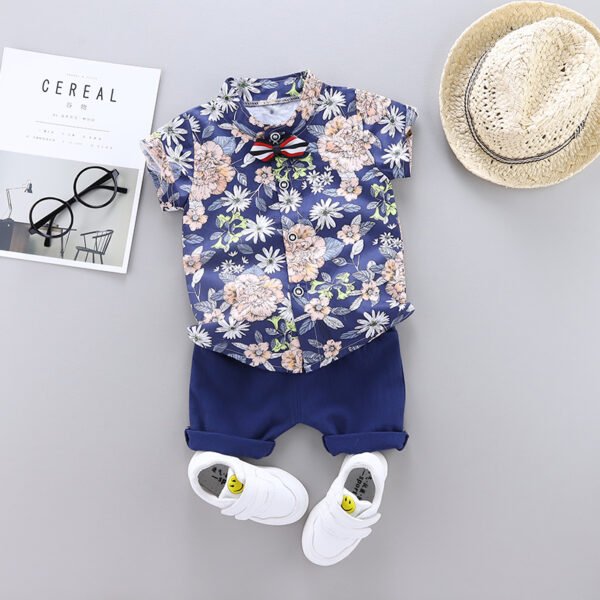 shell.love floral shirt solid shorts boys clothing kids (2)