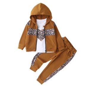 shell.love heart leopard splicing girls outfits kids (1)