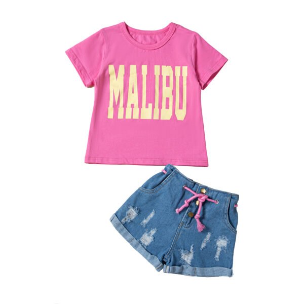 shell.love letter ripped denim shorts kids suit kids (1)