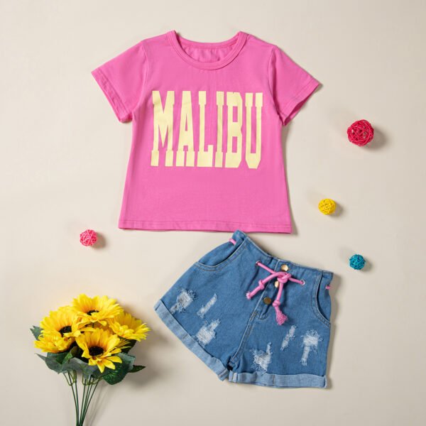 shell.love letter ripped denim shorts kids suit kids (2)