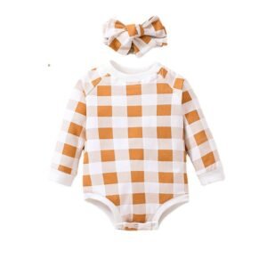 shell.love long sleeve plaid baby romper baby (1)