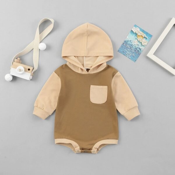 shell.love patckwork hooded baby romper baby (1)