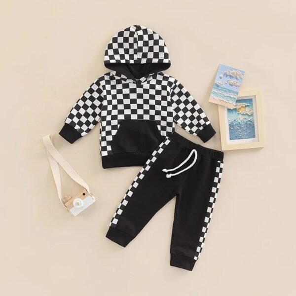 shell.love plaid hoodie sweater pants boys set kids (2)