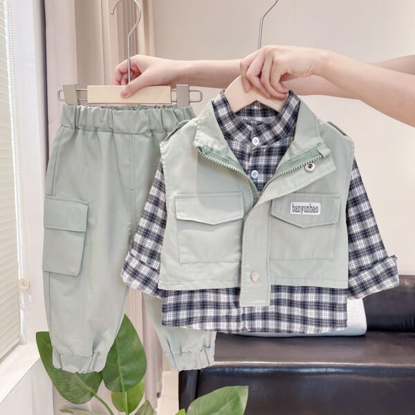 shell.love plaid solid overalls boys clothes kids (2)