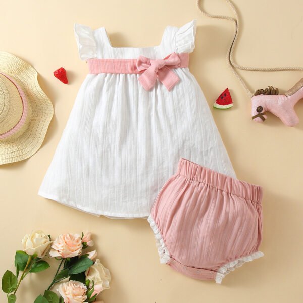 shell.love solid bow baby clothing set baby (2)