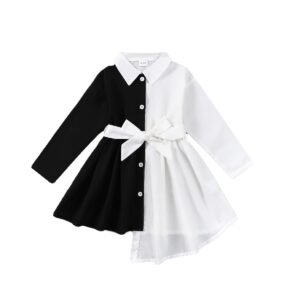 shell.love lapel patckwork irregular shirt dress kids (1)