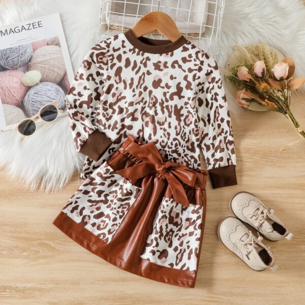 shell.love leopard pu leather girls outfits kids (2)