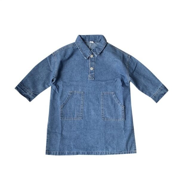 shell.love solid girls denim dress kids (1)