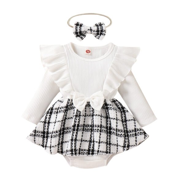 shell.love floral knit plaid baby girls romper baby (2)