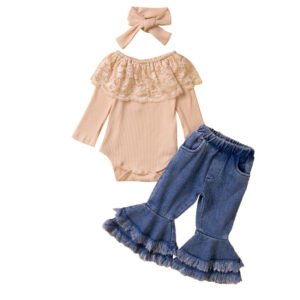 shell.love knit floral headband baby clothing set baby (1)