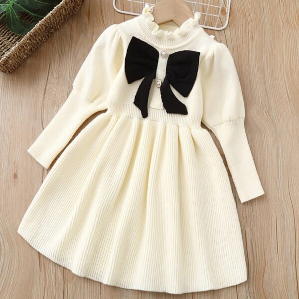 shell.love knitting bow sweater girls dress kids (4)