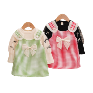 shell.love plaid lace suspender skirt girls set kids (1)