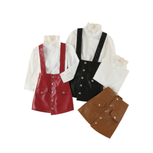 shell.love shirt leather suspender skirt set kids (1)