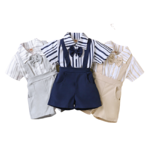 shell.love striped suspender pants baby boys set baby (1)