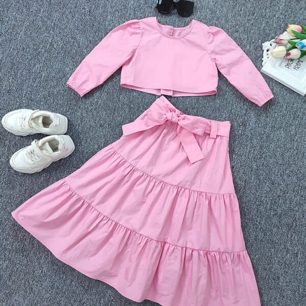 shell.love puff sleeve solid ruffles girls clothing kids