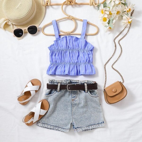 shell.love ruffles denim shorts girls wear kids