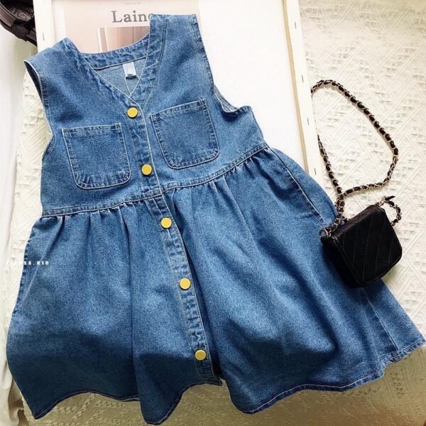 shell.love sleeveless girls denim sundress kids (2)