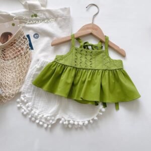 shell.love solid suspender girls clothes set kids (2)