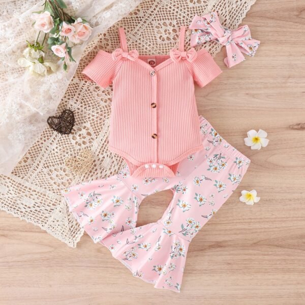 shell.love baby knit romper floral flared pants set baby (2)