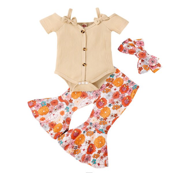 shell.love baby knit romper floral flared pants set baby (3)