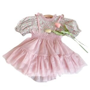 shell.love floral top suspender mesh skirt set kids (1)