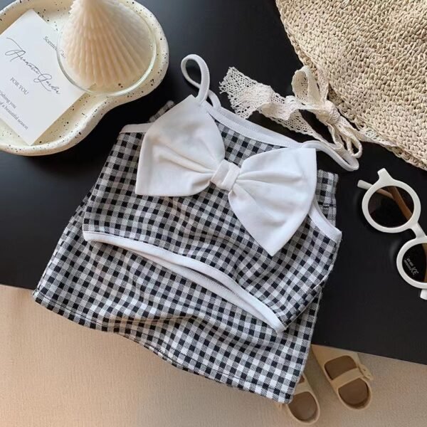 shell.love plaid bow suspender girls clothes kids (2)