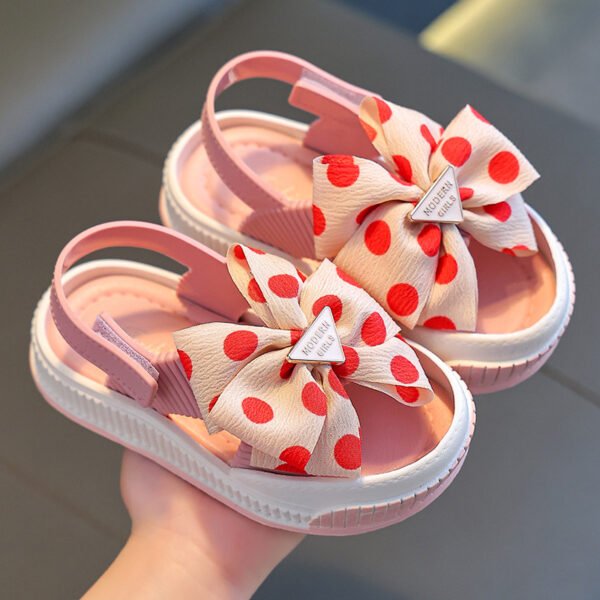 shell.love polka dot bow pvc girls shoes kids (1)