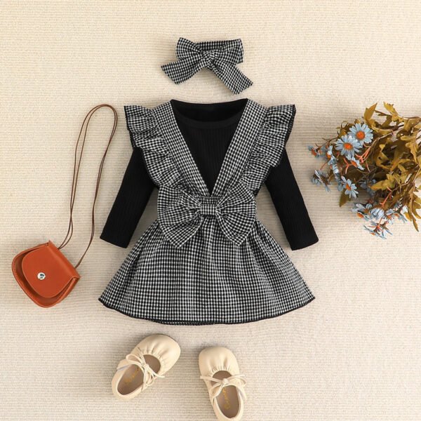 shell.love knit romper plaid suspender skirt baby (2)