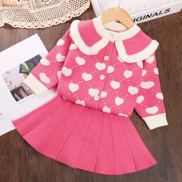 shell.love love sweater pleated skirt girls set kids (1)