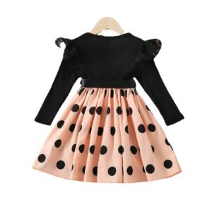 shell.love mesh knit polka dot girls dress kids (1)